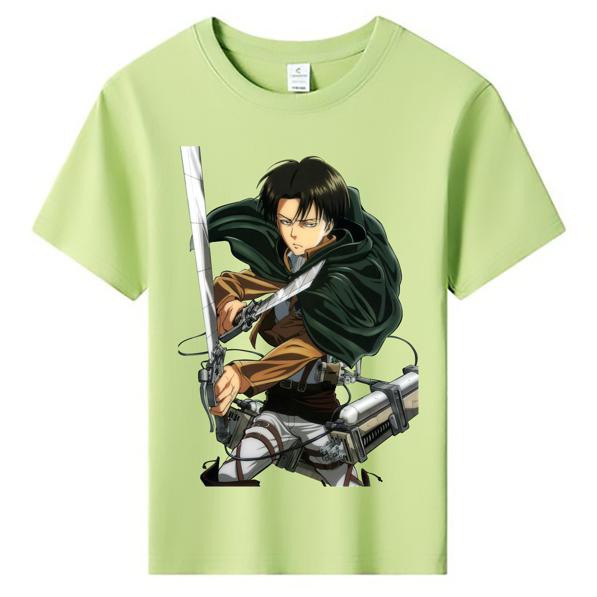 （画像用） 進撃の巨人 リヴァイ·アッカーマン Attack on Titan Levi Ackerman 綿100％キッズTシャツ（フロントプリント）